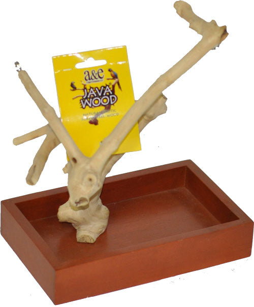 XSmall Java Wood Table Top Play Stand 8" x 5" x 11"
