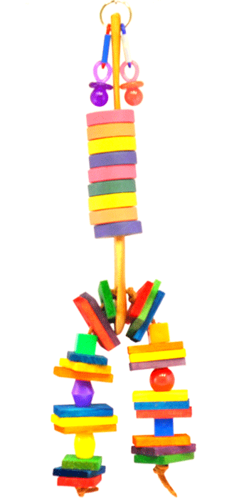 Wooden Spoon with Bagels, Blocks and Beads|