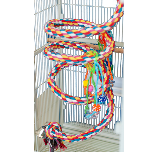 FANCY Large Rainbow Cotton Rope Boing with Bell