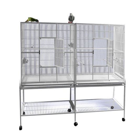 64"x21" Double Flight Cage with Divider (2 box set)