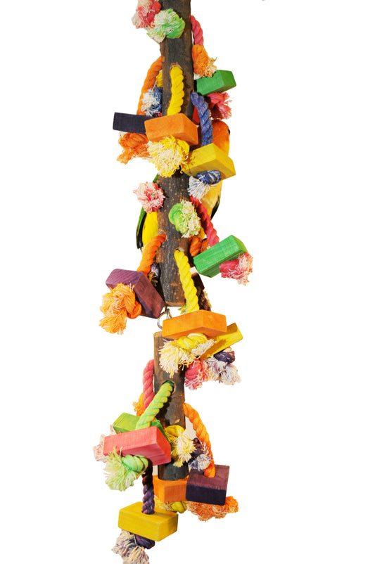 Large Real Wood with Hanging Blocks on Rope