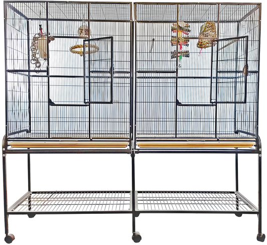 64"x21" Double Flight Cage with Divider (2 box set)