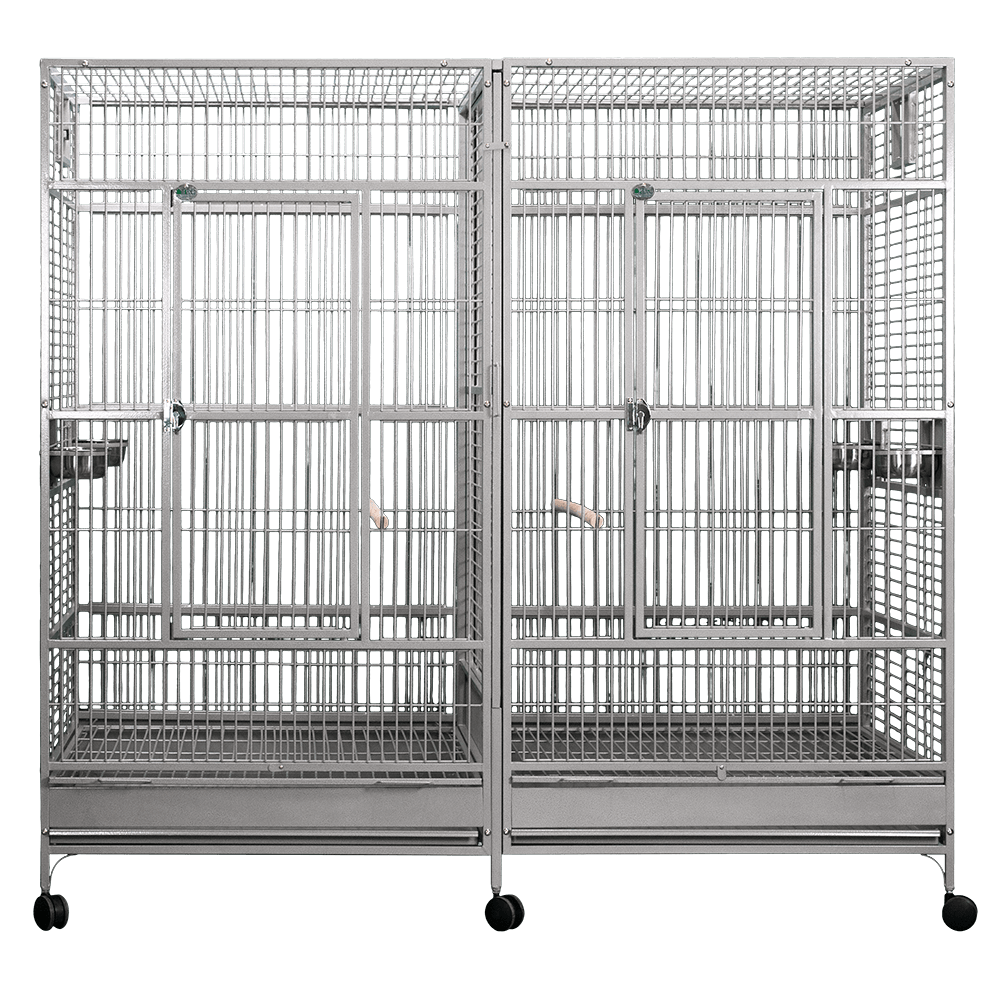 80"x40" Double Macaw Cage with Divider (3 box set)