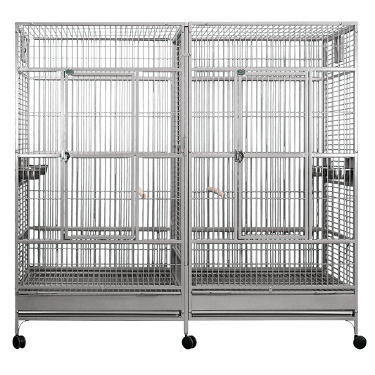 80"x40" Double Macaw Cage with Divider (3 box set)
