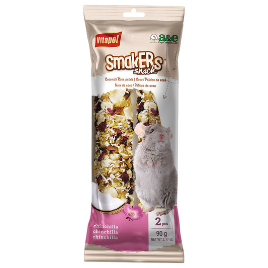 Chinchilla Smakers Treat Sticks (Twin Pack) - COCONUT & ROSE PETAL