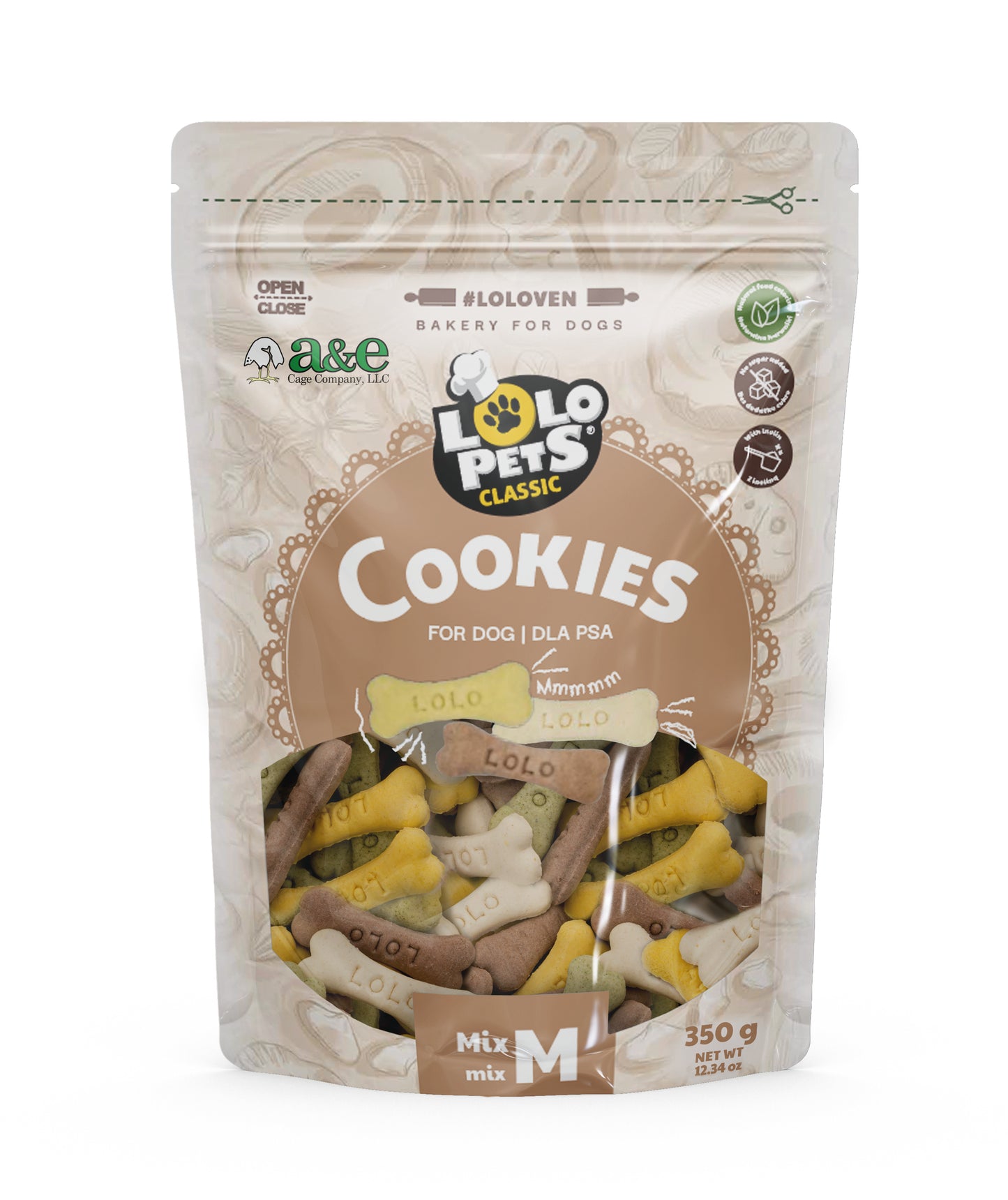 LoLo Bone Shaped Biscuit - Assorted Flavors - MEDIUM (Stand Up Pouch)