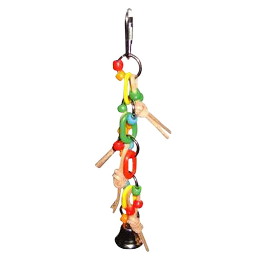 Plastic Chain with Leather and Ball Bird Toy