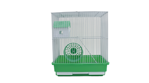 14"x11"x15" - 2 Story Hamster/Gerbil Cage with House and Wheel (2 Blue/2 Green)