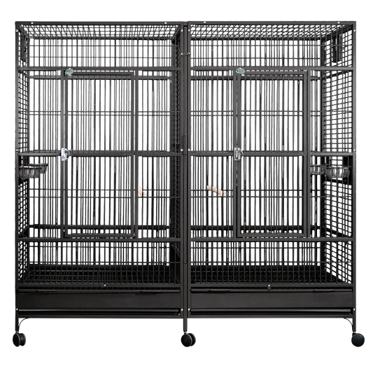 80"x40" Double Macaw Cage with Divider (3 box set)