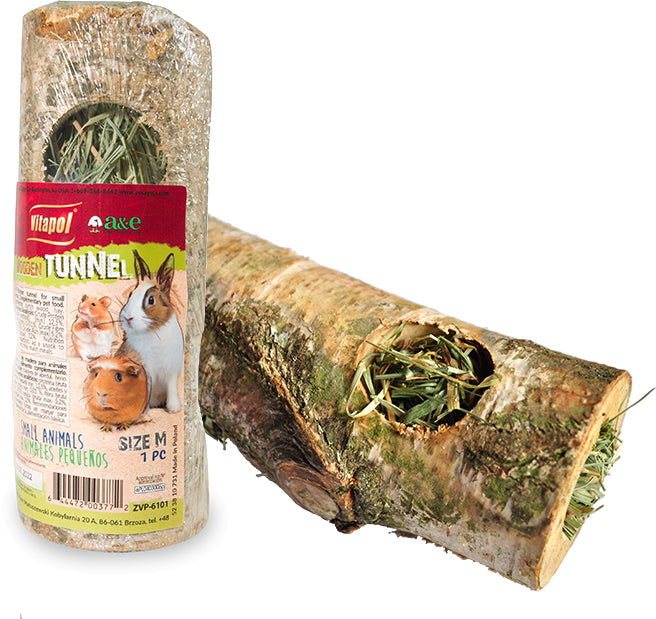 Wooden Tunnel with Hay - Medium