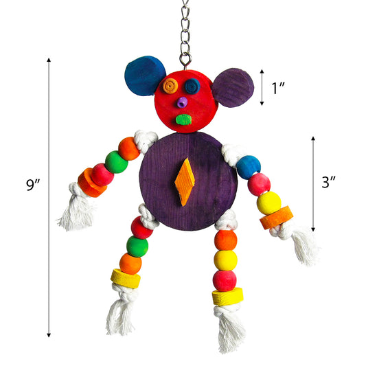 The Crazy Wooden Mouse Bird Toy