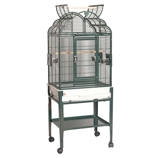 22"x17" Victorian Top Cage with Plastic Base and Drop Down Door