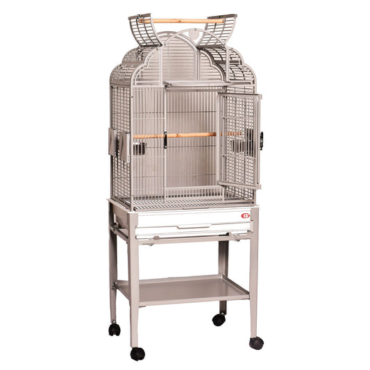 22"x17" Victorian Top Cage with Plastic Base and Drop Down Door