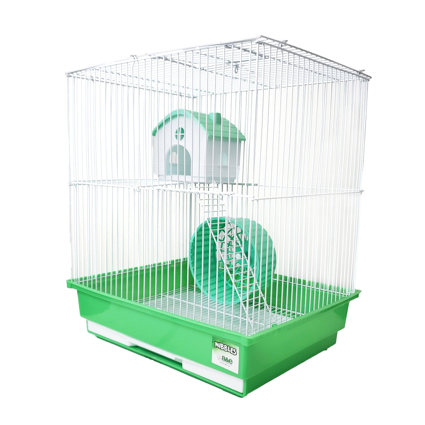 14"x11"x15" - 2 Story Hamster/Gerbil Cage with House and Wheel (Single Pack Full Color Box)