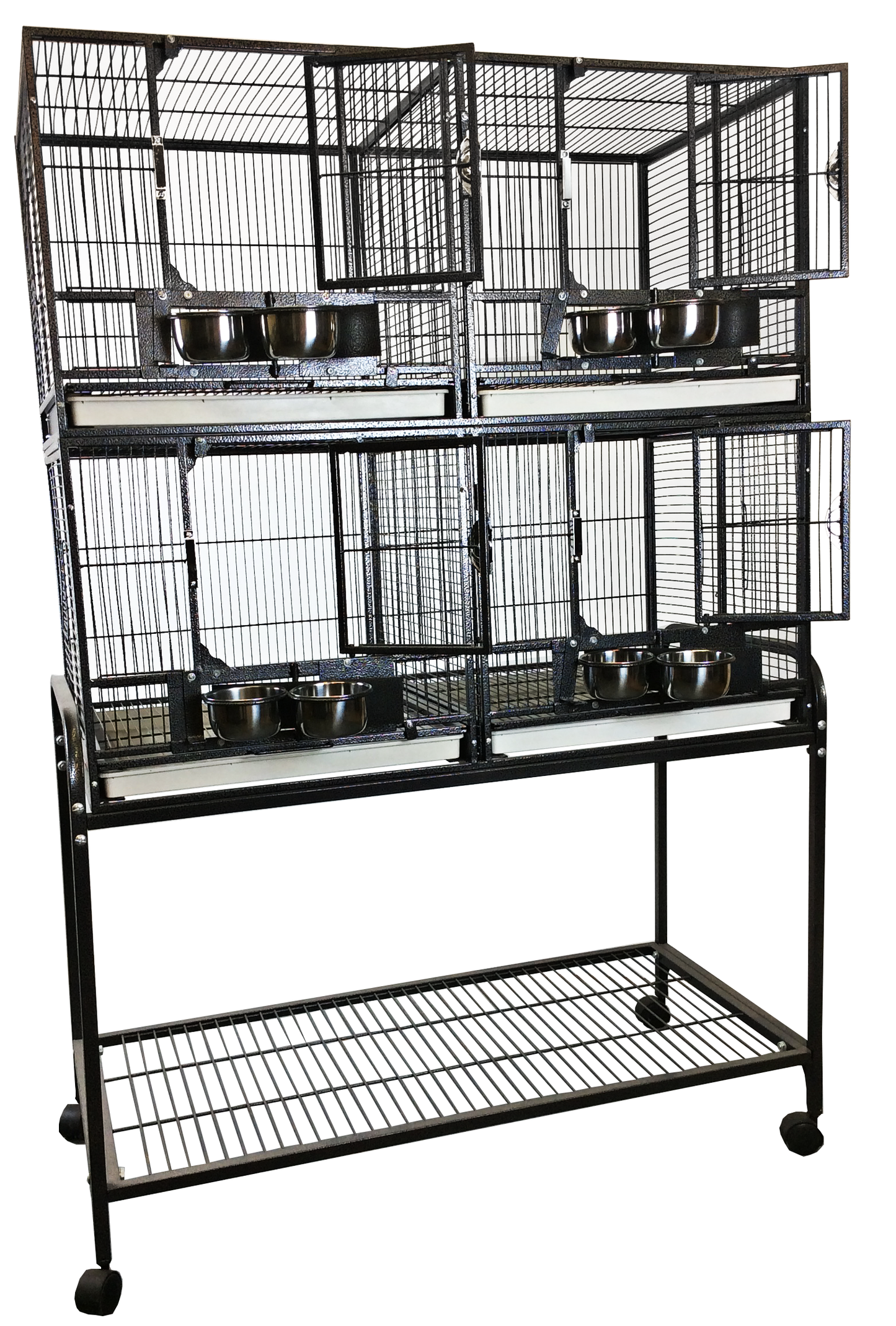 4 Unit Cage with Stand and Removable Divider (2 box set)