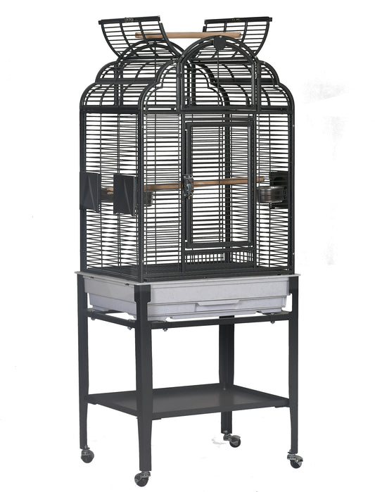22"x17" Victorian Top Cage with Plastic Base and Drop Down Door