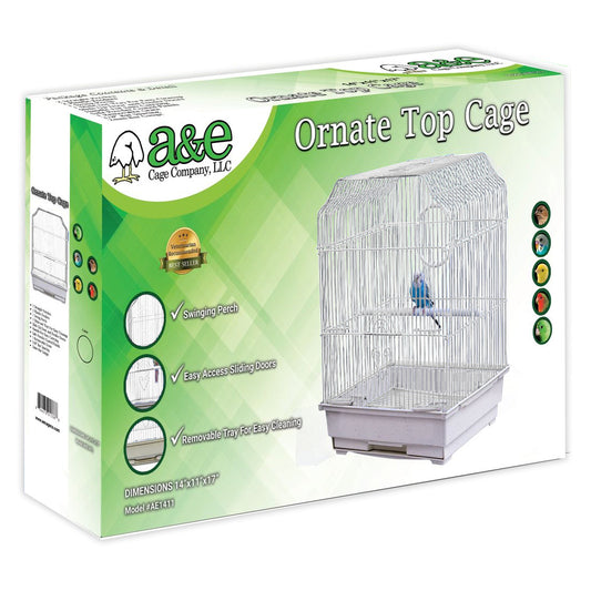 14"x11" Ornate Top Cage in Retail Box (single pack) WHITE