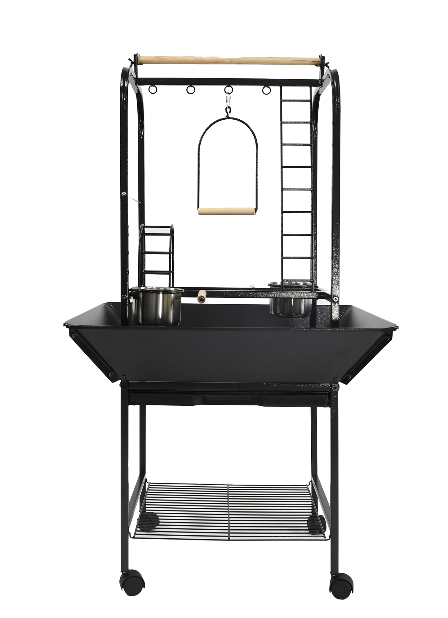 26"x25"x55" Parrot Play Stand with Ladders and Toy Hooks
