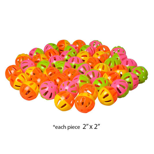 Tub of 48 Small Round Rattle Ball Bird Toy