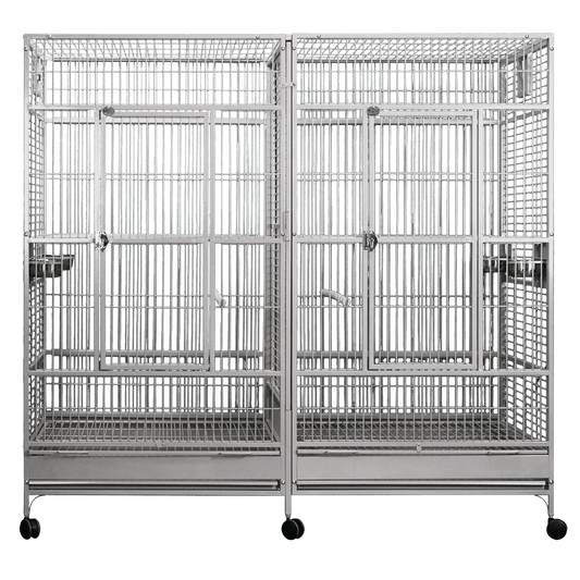80"x40" Double Macaw Cage in Stainless Steel (3 box set)