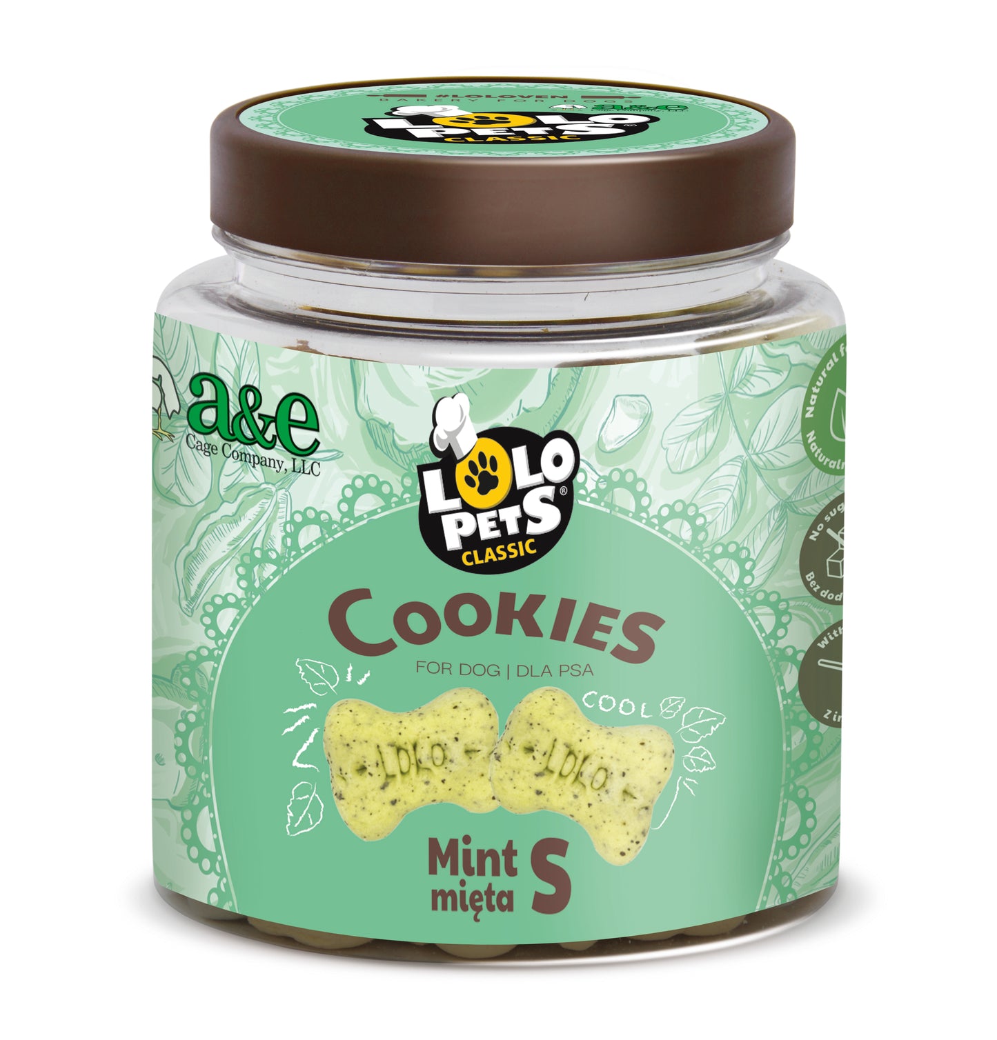 LoLo Bone Shaped Biscuit - Mint Flavor - SMALL (Jar)