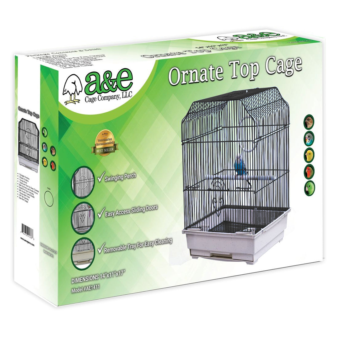 14"x11" Ornate Top Cage in Retail Box (single pack) BLACK