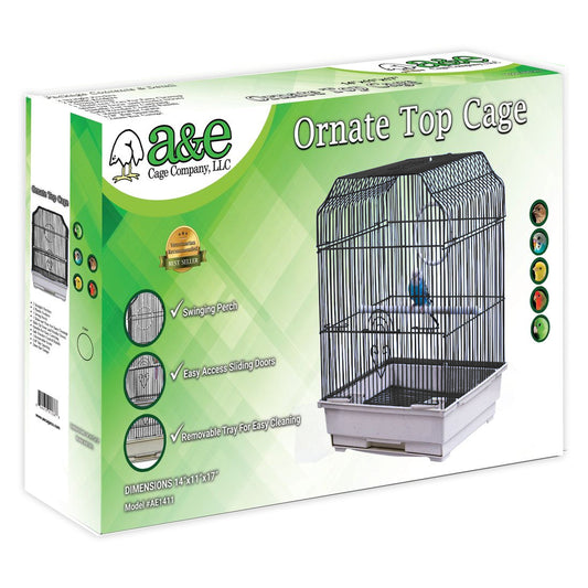 14"x11" Ornate Top Cage in Retail Box (single pack) BLACK