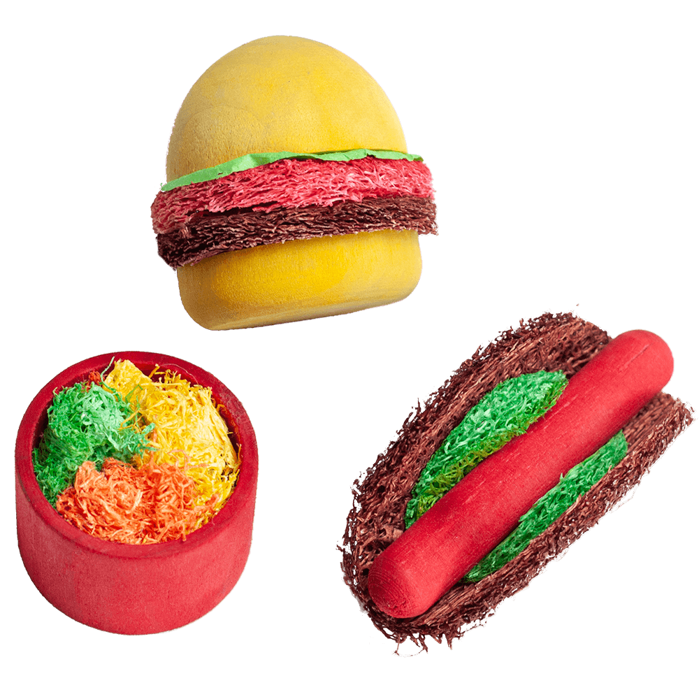 Summer Cookout Wood & Loofah Chews