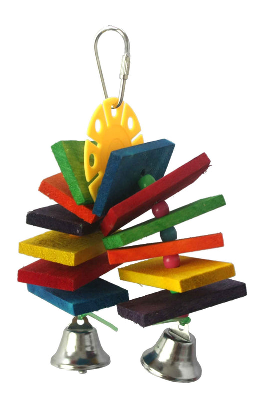 Rainbow wood pieces with bells