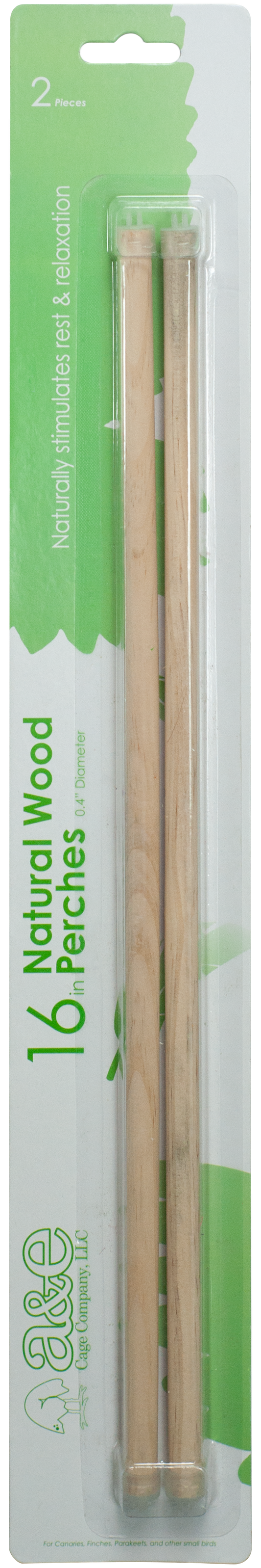 16" Wooden replacement perch (2 pack)