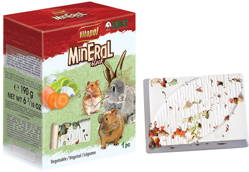 VitaPol XL Lime/Mineral Block for Small Animals - VEGETABLE 190 gram